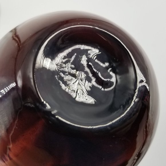 Purple Amethyst Hand Blown Art Glass Bud Vase Clear Bottom 4.50" x 2.75" MCM - Picture 6 of 10